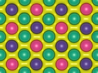 3Dのぷっくりしたエスニックな丸パターン