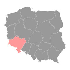 Lower Silesian Voivodeship map, province of Poland. Vector illustration.