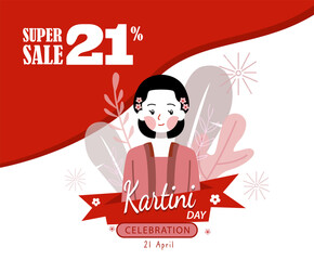 Kartini Day with the price of product and illustrations