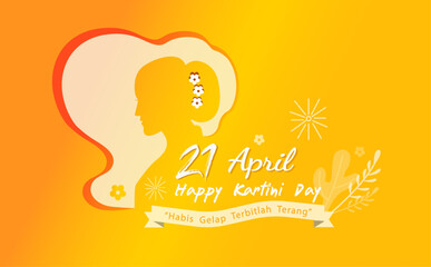 Kartini Day with natural design on orange background