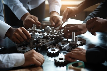 Colleagues Supporting Each Other: Teamwork spirit. Ai generated.