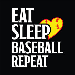 Eat Sleep Baseball Repeat, Baseball Player T-shirt Design