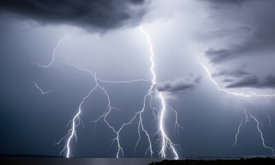 Fototapeta na wymiar lightning in the sky