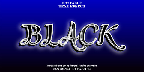 Black text effect, editable plastic text style