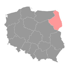 Podlaskie Voivodeship map, province of Poland. Vector illustration.