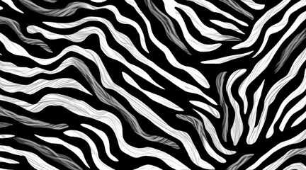 Abstract hypnotic pattern with black-white striped lines. Psychedelic background. Op art, optical illusion. Modern design, graphic texture. Generative AI