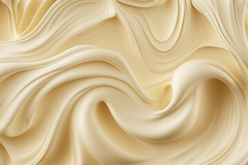 Cream beige liquid background. AI Generative