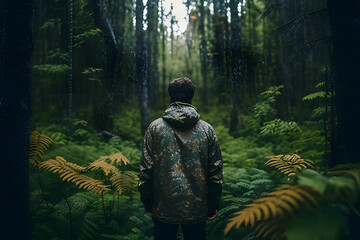 person in the forest