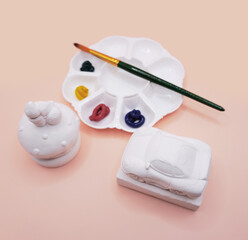 paint, art, kid, plaster, brush, animal, yellow, education, red, green, white, printing, pink, color