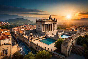 Regionen des Mittelmeers im warmen Sonnenlicht