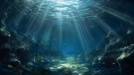 深海の幻想的な生態系 No.072 | Surreal Deep Sea Ecosystem Generative AI