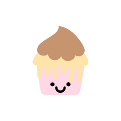 Cake illustration isolated on while 