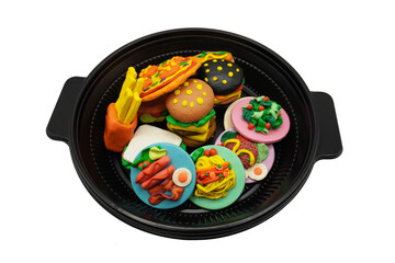 modeling clay, modeling clay kid, foods, american food, kid, modeling clay colors, mold, education, art, artist,white, red, yellow, green, pink, orange
