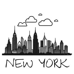 Fototapeta premium New York skyline silhouette vector design