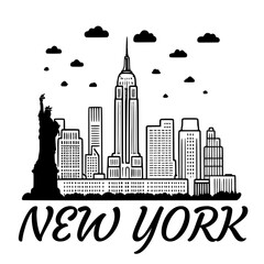 New York skyline silhouette vector design