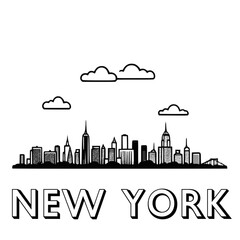 Obraz premium New York skyline silhouette vector design
