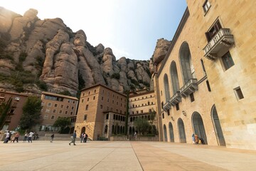 Historical Santa Maria de Montserrat Abbey in Barcelona, Spain