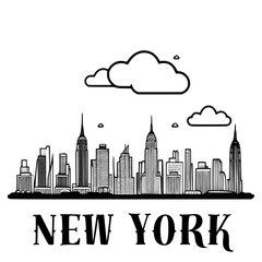 New York skyline silhouette vector design