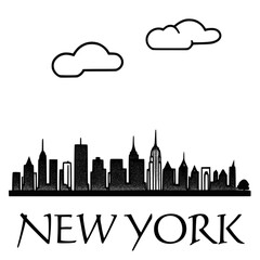 New York skyline silhouette vector design