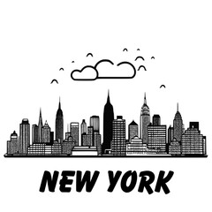 New York skyline silhouette vector design