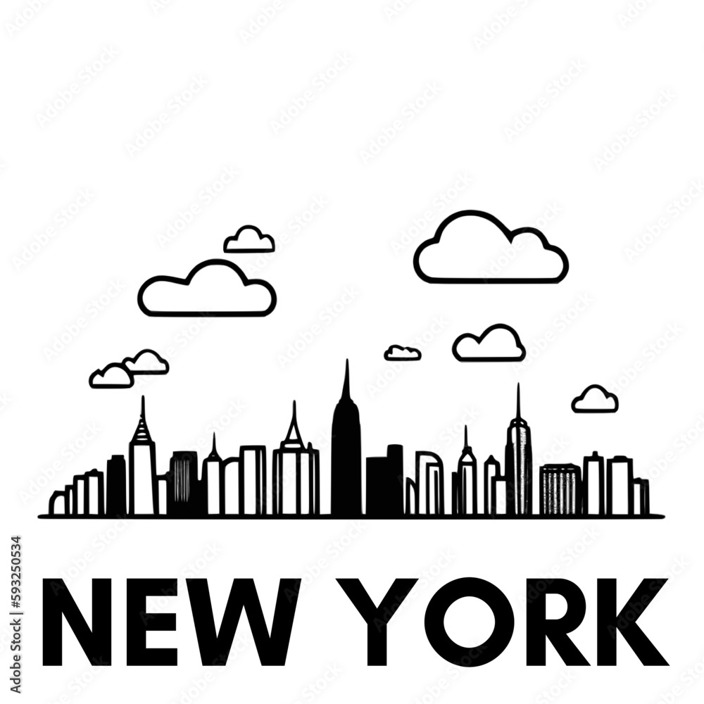 Wall mural new york skyline silhouette vector design