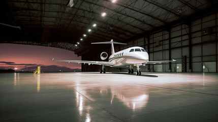 Luxorious Business Jet in Hangar