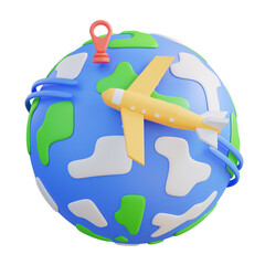 3d illustration travel around the world