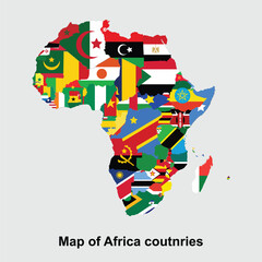 Obraz premium African continent countries map isolated vector illustration