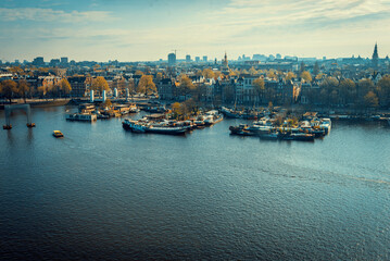 Panoramic view of Amsterdam.