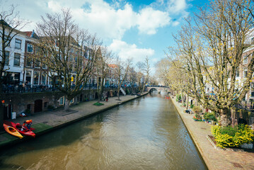 Canals and Street Life in Utrecht, Netherlands.