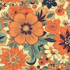 Deurstickers Floral pattern © Hex