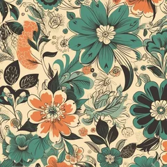 Gordijnen Floral pattern © Hex