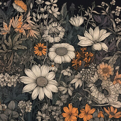 Floral pattern dark