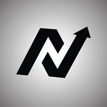 minimalist logo design of letter n arrow template vector illustration for your brand