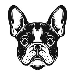 French Bulldog. Dog Face. Vector illustration.