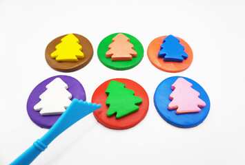 modeling clay, clay, kid, art, colors, craft tool, molds, mushroom, group, red, yellow, green, blue, pink, brown, purple, Education, artist