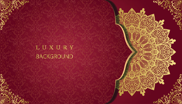 Beautiful ornamental invitation card with floral mandala. Islamic background with mandala decoration. Decoration, Decorative, Ornament, Ornamental, India, Indian, invitation, Wedding, Anniversary, 