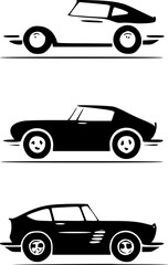 Cars | Black and White Vector illustration