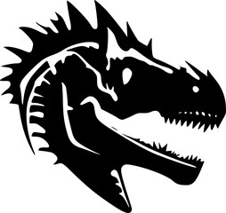 Dino - Black and White Isolated Icon - Vector illustration