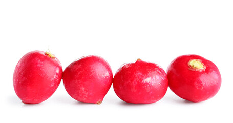 Fresh radish isolated on white background