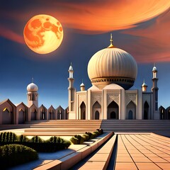 Islamic greetings ramadan kareem card design background