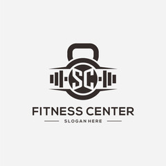 Initial SC fitness logo design inspiration