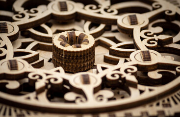 Patrón de engranajes de madera