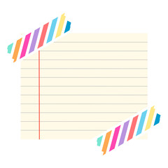 Reading Paper and Colorful Sticky Tape
