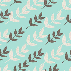 Organic leaves seamless pattern. Decorative forest leaf wallpaper. Botanical background.