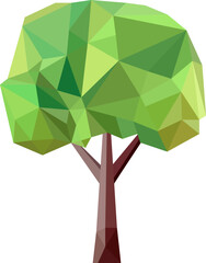 Abstract low poly tree icon isolated. Geometric polygonal style. 3d low poly.