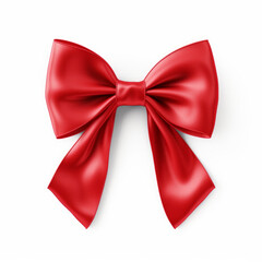 Red Isolated bow. Illustration AI Generative.