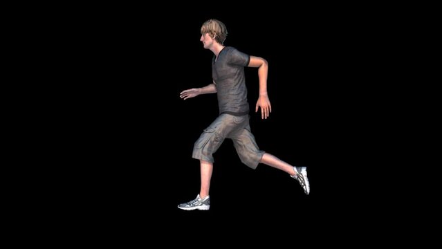 Animated Man Running Loop FHD