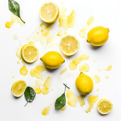 Abstract lemon background. Illustration AI Generative.