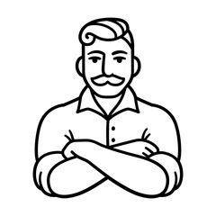 Vintage mustached man logo
